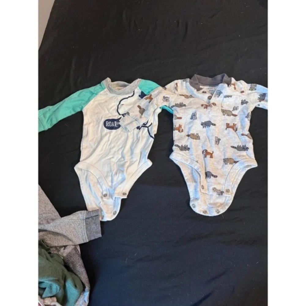 Baby Boy 6-9M Clothes Bundle Cat & Jack Carters Sleepers Bodysuits‎ 6 Piece Lot